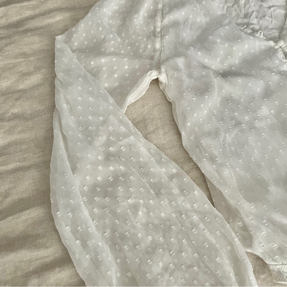 Abercrombie White Bodysuit Blouse Button Up - Picture 4 of 6